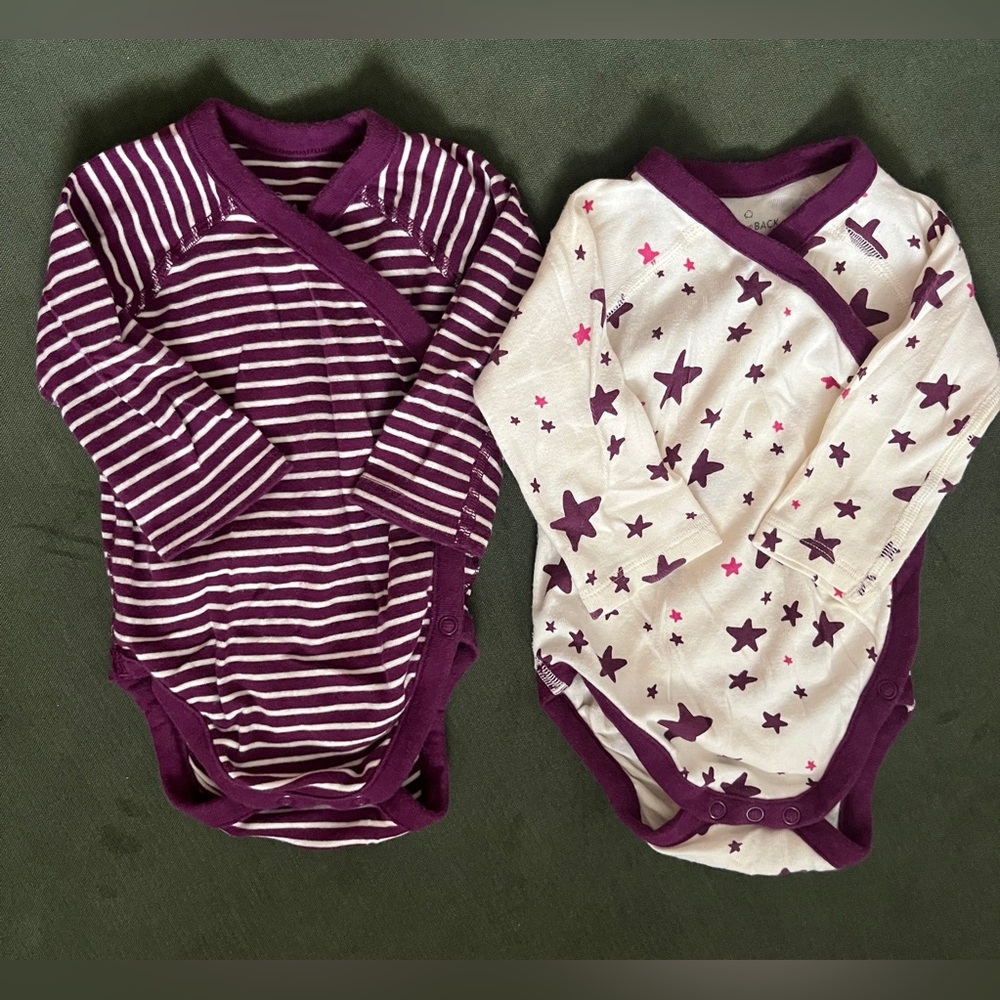 Moon and Back by Hanna Andersson side snap kimono onesie, size 3-6 months